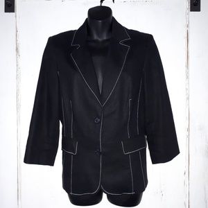 Style & co. Black Blazer White Top Stitching - S10